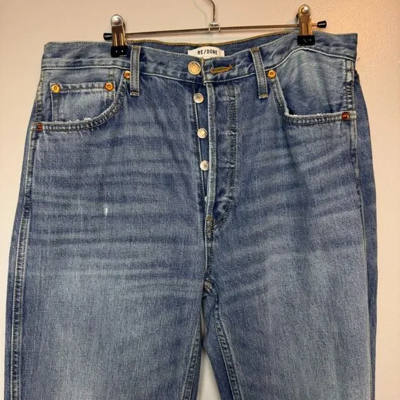 REDONE 90S High Rise Loose Denim Pants - Blue Haze
